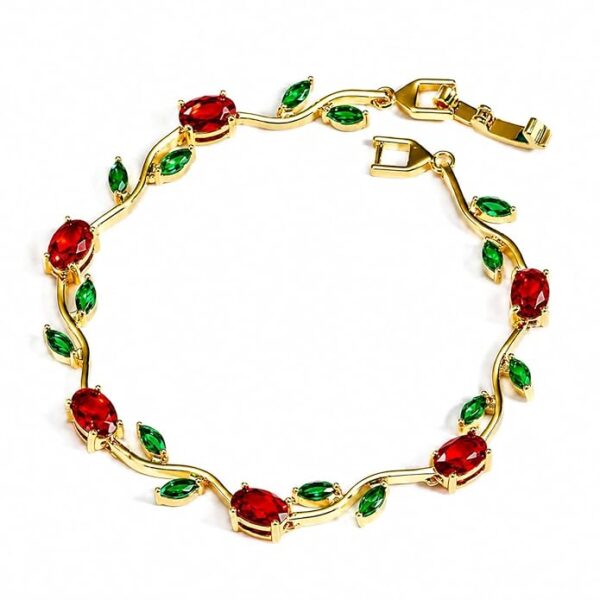 Shining Diva Fashion Tulip Bracelet for Women, Floral Crystal, Anti Tarnish Jewellery Latest Stylish Bracelet Gifts for Girls