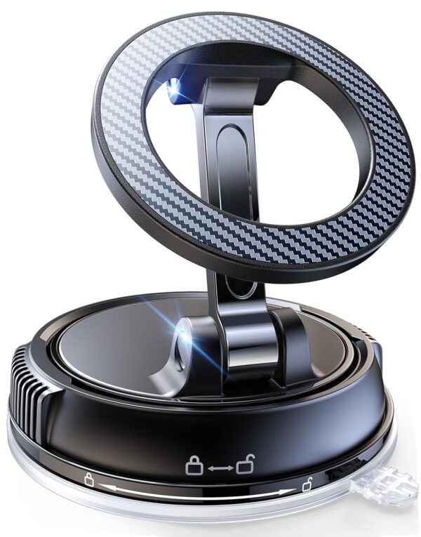 Kingone Car Phone Holder for Magsafe [78+LBS Strongest Suction & 2400gf Strongest Magnetic] 360° Adjustable Car Phone Mount, Cell Phone Holders for Your Car & All Smartphones (Carbon Fiber) Visit the Kingone Store
